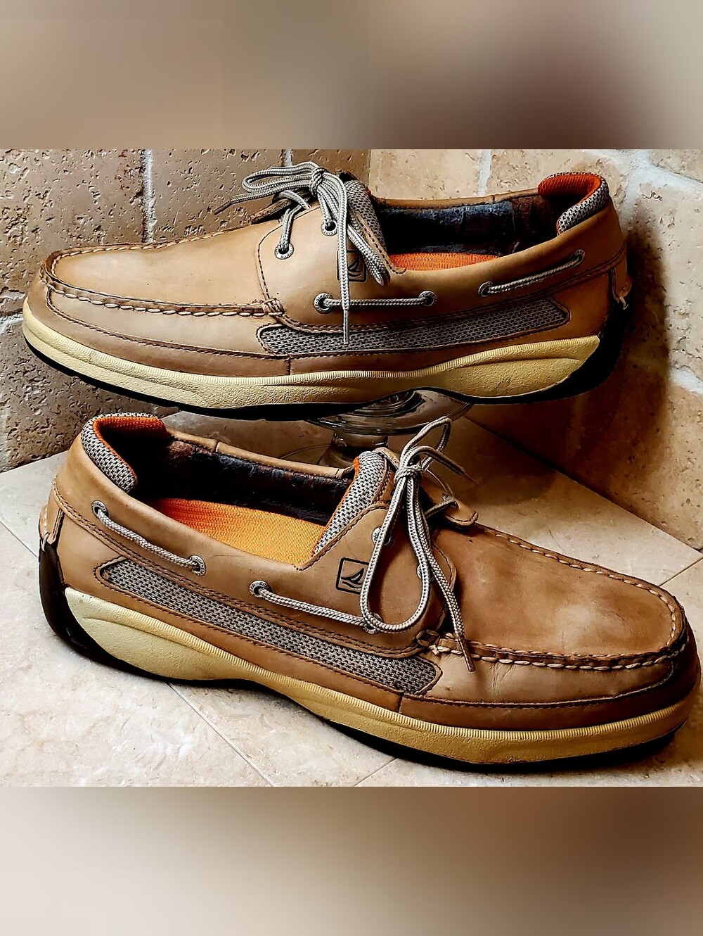 Sperry 0777924 Men's Lanyard Tan Leather Boat Shoe - 13M (Not Perfect Inside)
